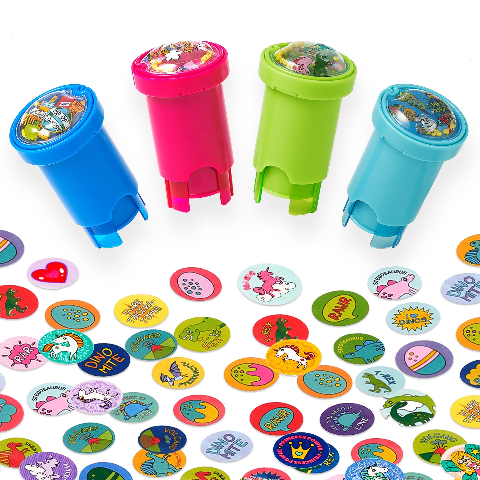 Giant bean Sticker Stamper, 4 Pack of 640 Motivational Sticker Stamps